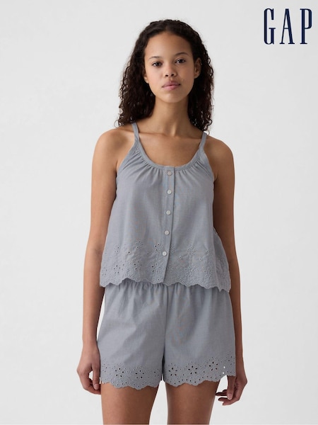 Gap Grey Eyelet Poplin Pyjama Vest (B98177) | €13.50