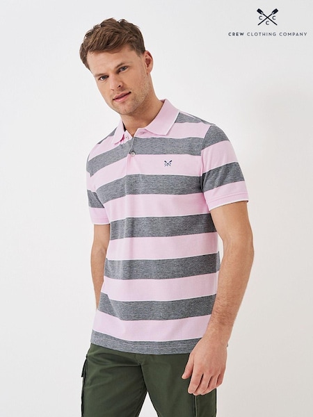 Crew Clothing Heritage Stripe Pique 100% Cotton Polo Shirt (B98256) | €22