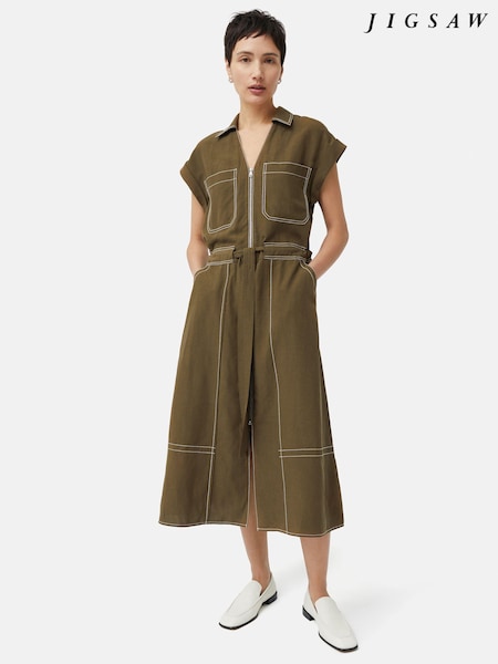 Jigsaw Linen Lyocell Stitched Dress (B98452) | €114