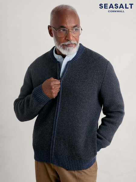 modra - Seasalt Cornwall Mens Thresher Knitted Cardigan (B98485) | € 99