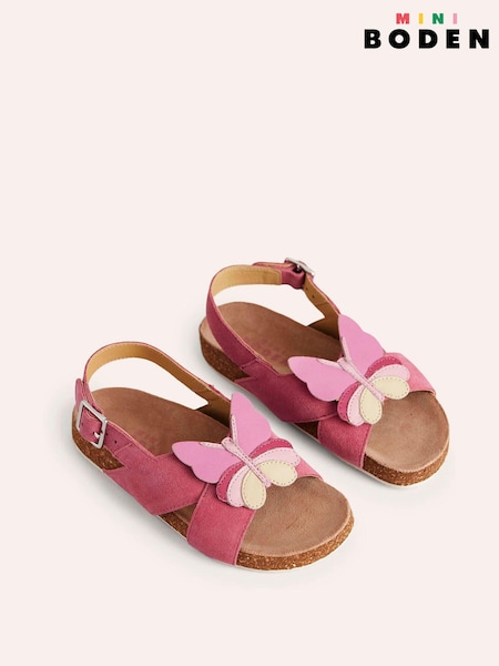 Boden Pink Butterfly Novelty Cross Over Sandals (B98514) | €32 - €37
