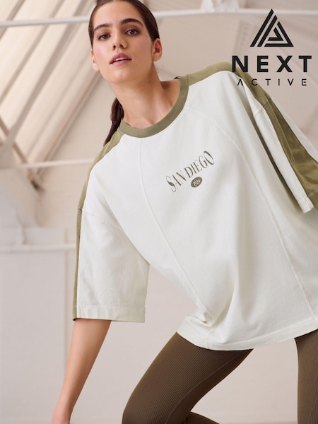 Green Active Retro Graphic 100% Cotton T-Shirt (B98560) | €15