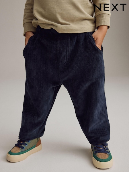 Navy Blue Corduroy Straight Joggers (3mths-7yrs) (B98621) | AED46 - AED60