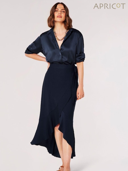 Apricot Blue Big Ruffle Maxi Skirt (B98653) | €21.50