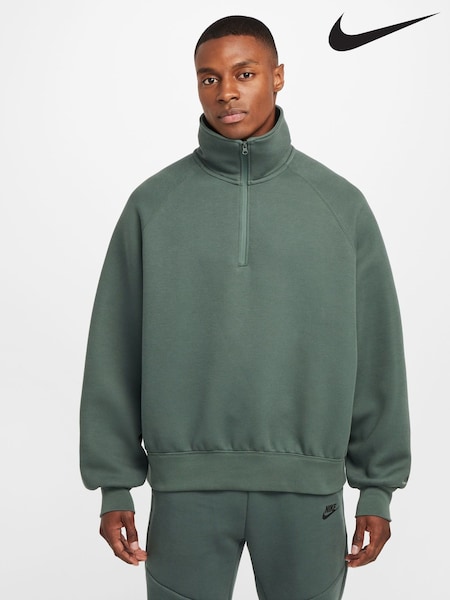 Nike Green Sportswear Tech Fleece Quarter Zip Top (B98669) | €165
