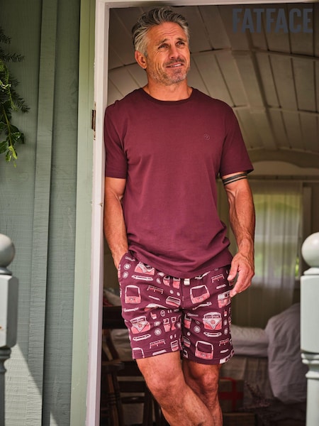 FatFace Dark Red VW Print PJ Shorts (B98766) | €31.50