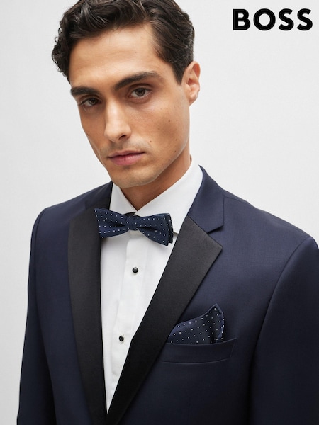 BOSS Blue Silk-Blend Tie And Pocket Square Set (B99219) | €51
