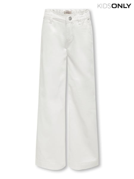 ONLY KIDS Wide Leg Adjustable Waist White Jeans (B99280) | 89 LEI