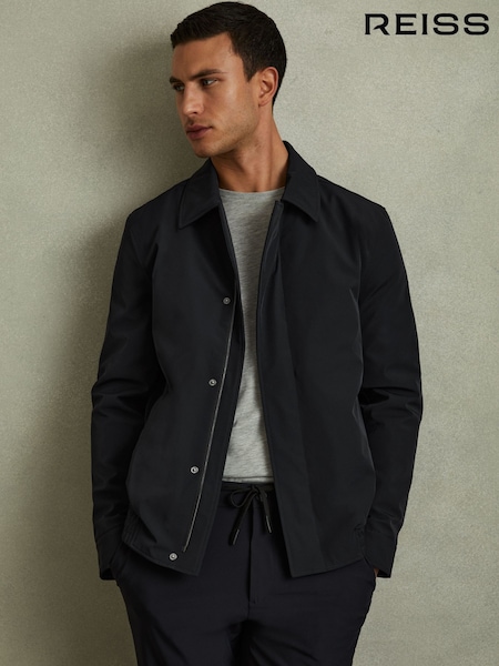 Reiss Navy Cologne Elasticated Hem Harrington Jacket (B99317) | €172