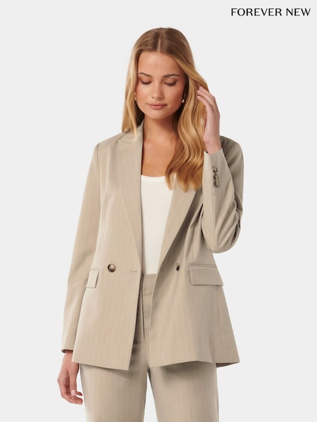 Forever New Cream Charli Double Breasted Blazer (B99319) | €60
