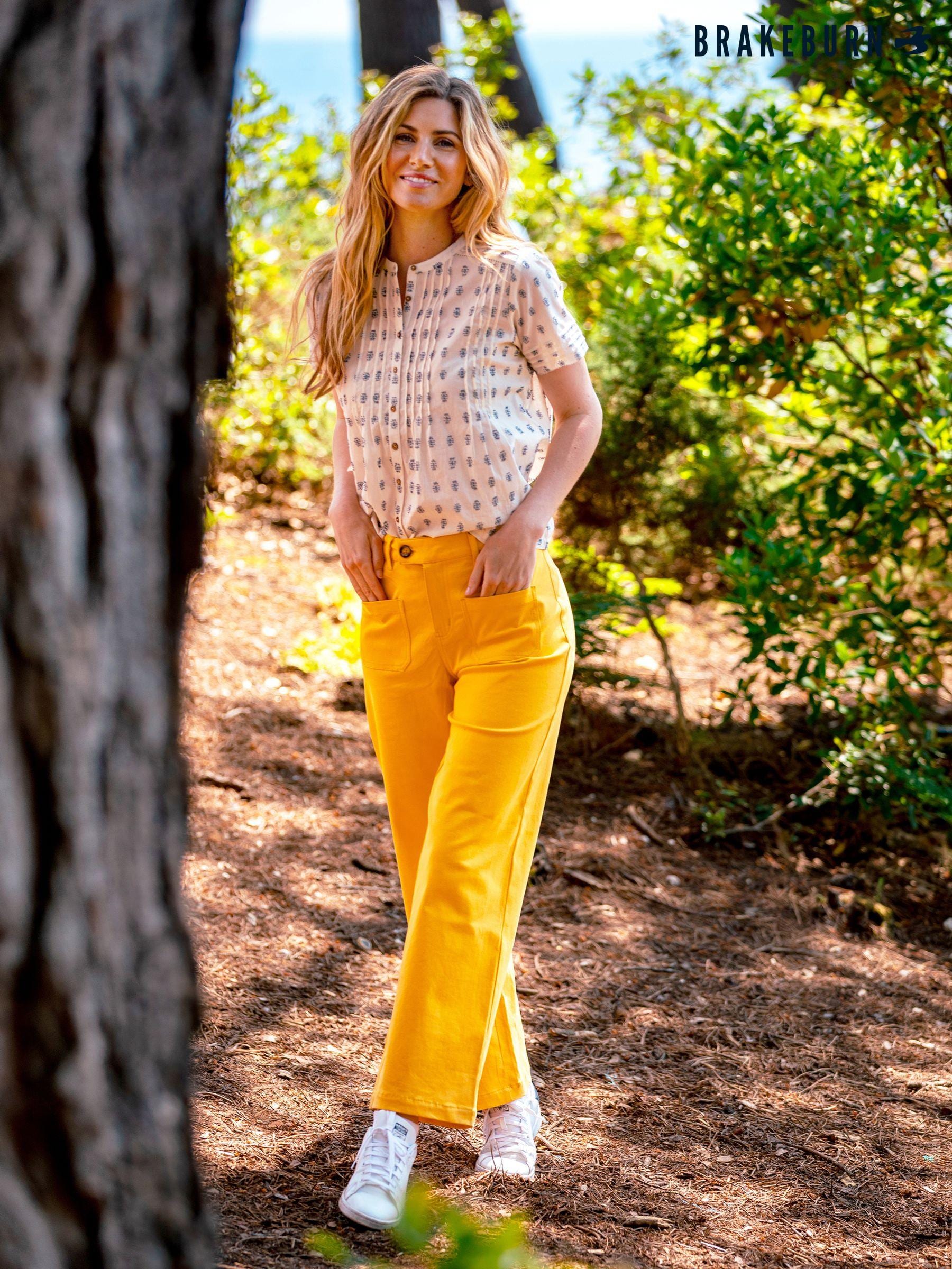 Yellow tailored trousers outlet