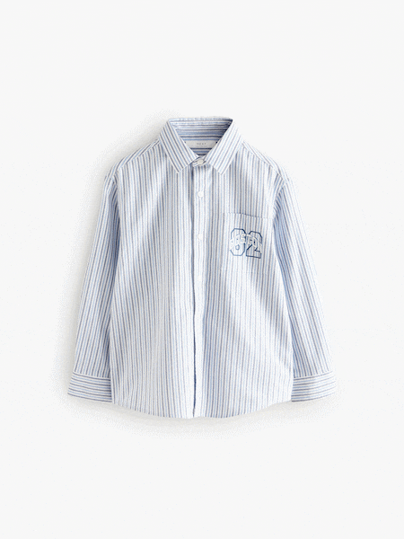 Blue Boston 100% Cotton Long Sleeve Stripe Shirt (3-16yrs) (B99508) | €23 - €30