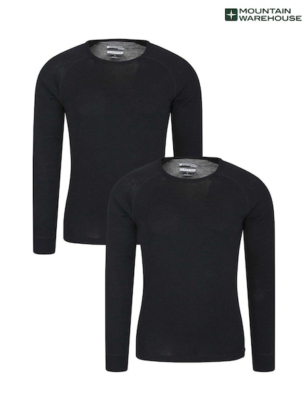 Schwarz - Mountain Warehouse Thermo-Oberteile mit Merinowolle, 2er-Pack (B99591) | 123 €