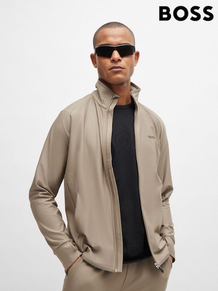 BOSS Green Zip-up Sweatshirt With Decorative Reflective Logo (B99707) | €50
