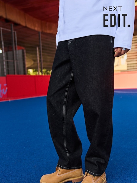 Black Rinse EDIT Barrel Jeans (B99746) | €17