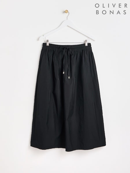 Oliver Bonas Black Tie Waist Midi Skirt (B99775) | €38