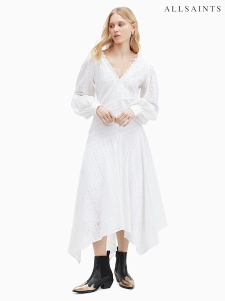 AllSaints White Aviana Broderie Dress (B99812) | €128