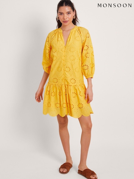Monsoon 100% Cotton Tilly Broderie Dress (B99877) | 304 LEI