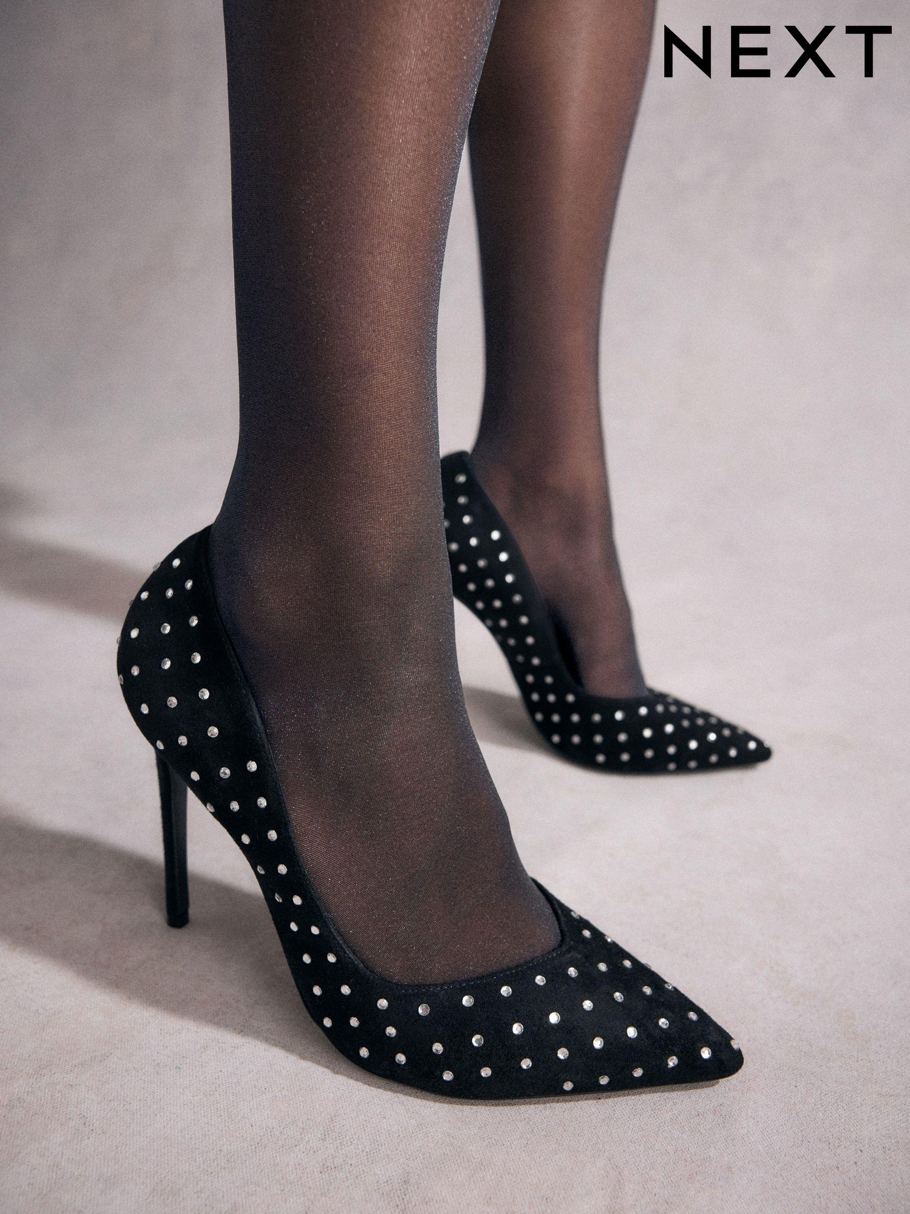 Silver studded pumps cheap