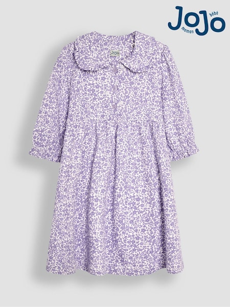 JoJo Maman Bébé Lilac Purple Ditsy Floral Peter Pan Dress (B99968) | €39
