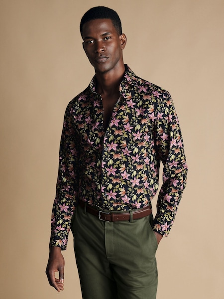 Charles Tyrwhitt Blue Slim Fit Liberty Fabric Floral Print 100% Cotton Shirt (B99981) | €127