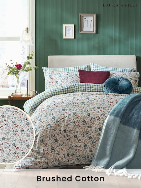 Laura Ashley 100% Brushed Cotton Rosa Sancta Duvet Cover and Pillowcase Set (B9M270) | €30 - €56