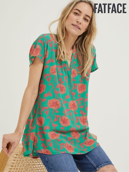 FatFace Green Piper Bali Blooms Blouse (BC3011) | €27