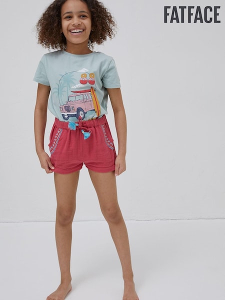 FatFace Pink Lyla Embroidered Shorts (BG2244) | €8.50