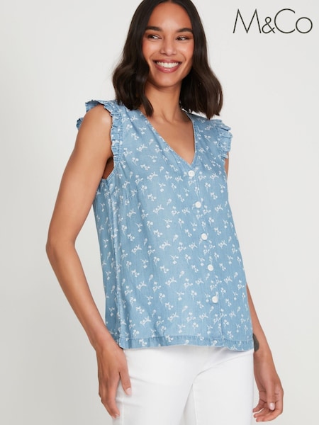 M&Co Blue Ditsy Floral Top (C00037) | €15.50