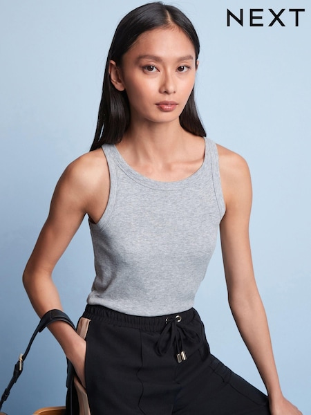 Grey Ribbed Racer Vest (C00374) | €6