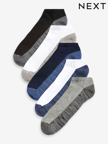 כחול/אפור - מארז של 5 - Cushioned Trainers Socks (C00438) | ‏41‏₪