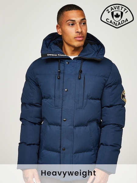 Zavetti Canada Mens Oshawa 2.0 Puffer Parka Jacket with Detachable Faux Fur (C00455) | €166