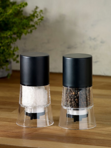 Set of 2 Black Filled Salt and Pepper Grinders (C00662) | €23