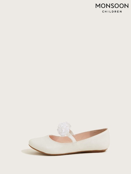 Monsoon Natural Shimmer Corsage Ballerina Flats (C00766) | AED170 - AED199