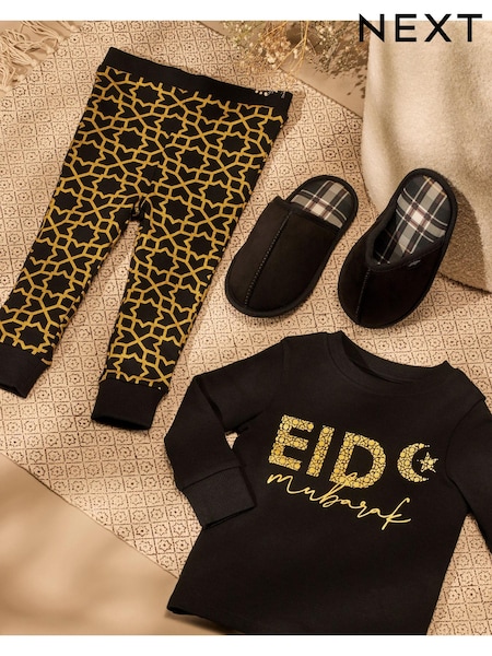 Black/Gold EID Short Pyjamas (9mths-16yrs) (C01438) | €4.50 - €7