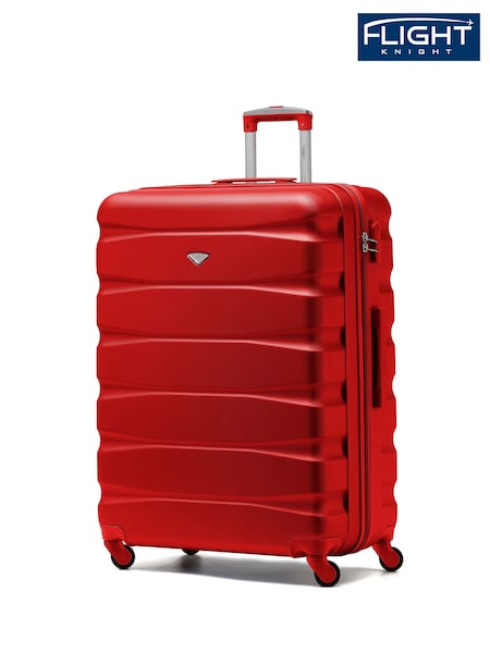 Punainen - Flight Knight Large Hardcase Lightweight Check In Suitcase With 4 Wheels (C01501) | €126