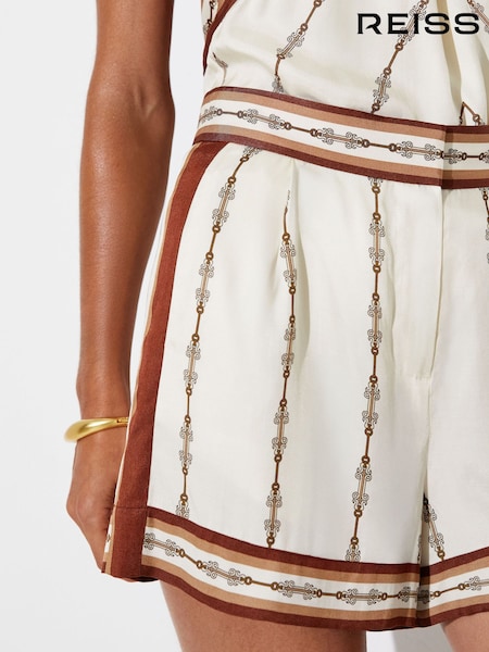 Ivory - Reiss Jayce Chain-print Shorts