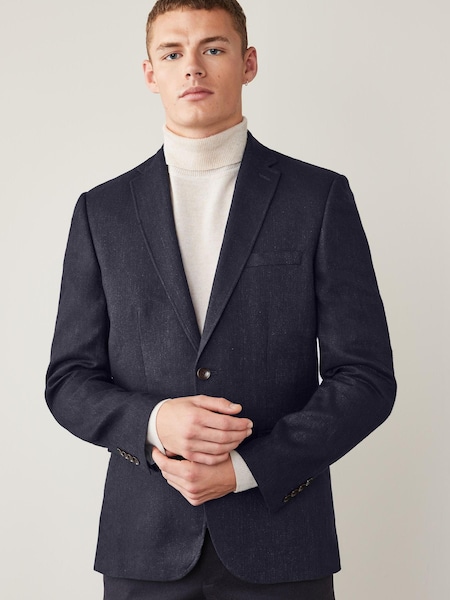 Navy Blue Signature Linen Blend Blazer (C01653) | €27 - €28