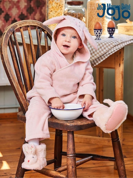 JoJo Maman Bébé Pink Bunny Towelling Wrap All-In-One (C01955) | €41
