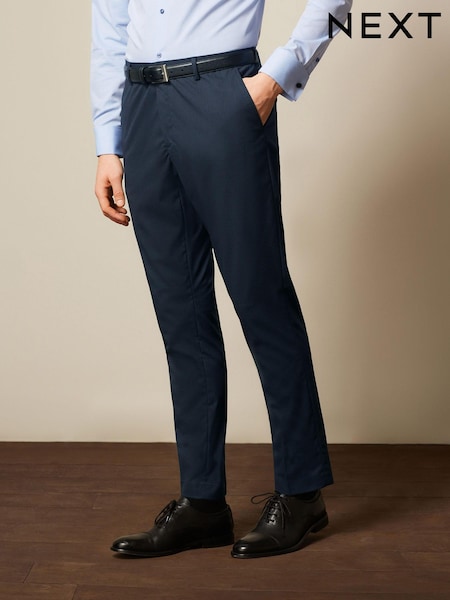 Navy Slim Textured Trousers (C02022) | €7