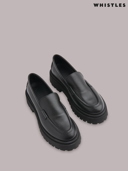 Whistles Black Aerton Chunky Loafers (C02335) | €105