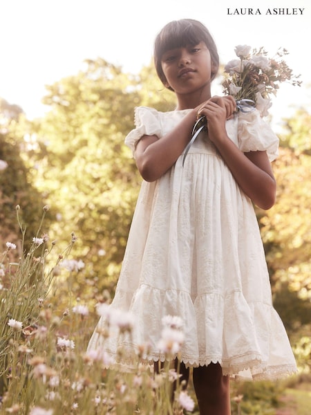 Laura Ashley Ecru Embroidered Bridesmaid Dress (C02484) | 346 QAR - 426 QAR