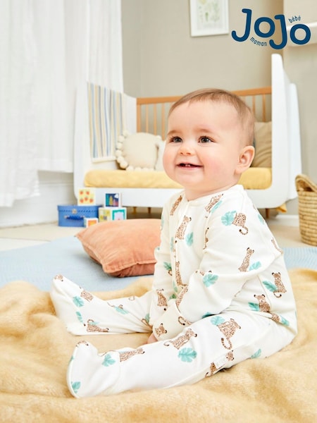 JoJo Maman Bébé Print Zip Cotton Baby Sleepsuit (C02610) | 32 €