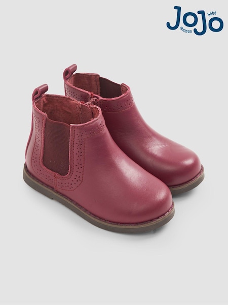 JoJo Maman Bébé Berry Pretty Leather Chelsea Boots (C03000) | €60 - €66