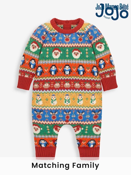 JoJo Maman Bébé Christmas Fairisle Pattern Knitted Baby All-In-One (C03473) | 51 €