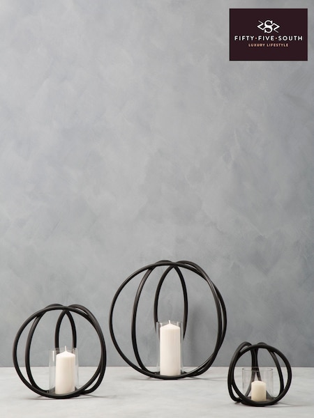 Fifty Five South Matt Black Candle Holder (C03556) | €136