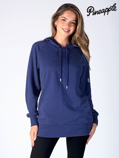 Blue - Longline Logo Hoodie