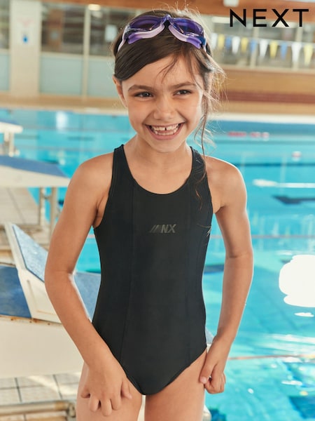 Schwarz - Sports Cross-Back Swimsuit (3-16yrs) (C03666) | 3 € - 4 €