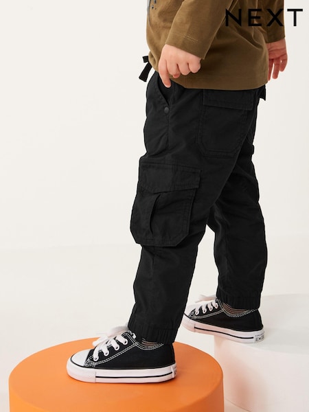 أسود - Lined 100% Cotton Cargo Trousers (3mths-7yrs) (C03842) | ‏71 د.إ.‏ - ‏ 81‏ د.إ.