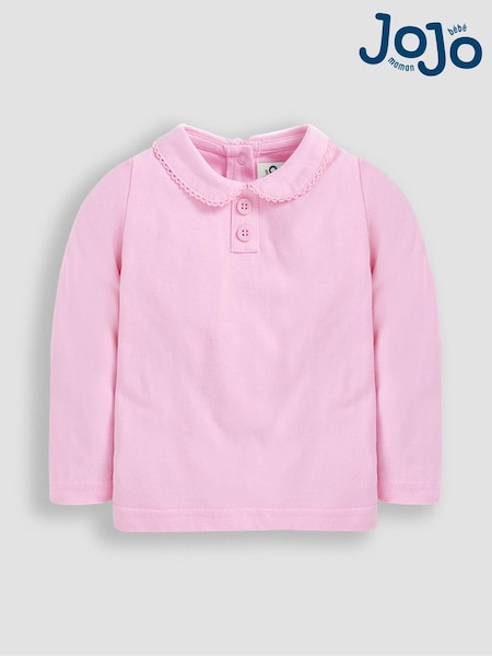 وردي - JoJo Maman Bébé Plain Peter Pan Top (C03957) | ‏87 د.إ.‏
